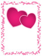Vector card with pink hearts and empty space. Vector card with pink hearts and empty space.