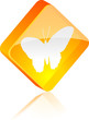 Butterfly glass button. Vector illustration. Butterfly glass button. Vector illustration.