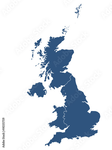 Vector: UK map with white background UK map with white background