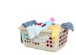 Basket Full of Dirty Laundry With Detergent