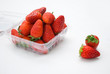 Fresh strawberries in container