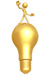 Gold Guy Balancing On The Big Idea