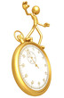 Gold Guy Balancing On Stopwatch
