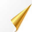 Turned edge. Gold. Vector.