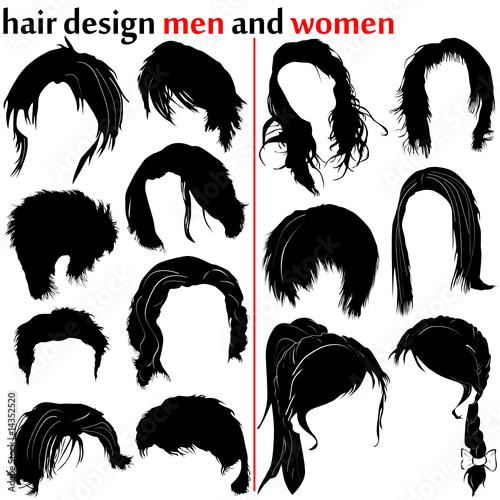 Hair Design  Womens on Hair Design Vector  Women And Men     Sabri Deniz Kizil  14352520