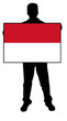vector illustration of a  man holding a flag of monaco