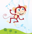 roleta: Jungle monkey. Funny animal. Vector Illustration.