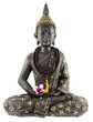 Bouddha avec chapelet de prière et fleur d'orchidée Bouddha avec chapelet de prière et fleur d'orchidée
