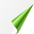 Turned edge. Green. Vector.