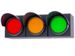 Ilustración: horizontal traffic lights on white background horizontal traffic lights on white background