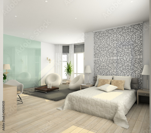 Illustration: Modern interior. 3D render Modern interior. 3D render