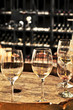 Wine  glasses and barrels