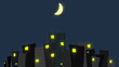 Day-night cycle in cartoon city