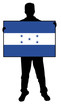 vector illustration of a man holding a flag of honduras