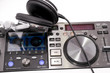DJ's mixer and headphones