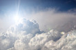 dramatic storm clouds with sun