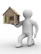 house in a gift. 3D image. isolated illustrations