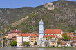 famous blue tower in collegiate church of Durnstein