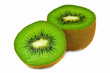 Fresh sliced kiwi isolated on white