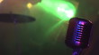 Microphone, colour lights, rock Concert.