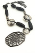 black with metal jewelry