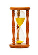 Wooden hourglass isolated on the white background