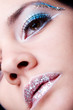 White and blue with silver sparkle make-up White and blue with silver sparkle make-up