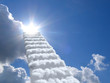 stairs in sky. clouds concept