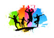 Active jumping people