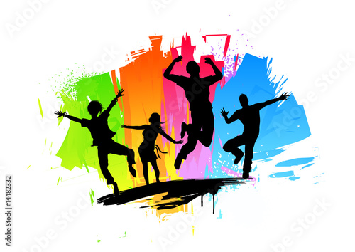 Vektor: Active jumping people Active jumping people