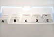 closeup of adress file cards