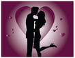 Young couple kissing in passion