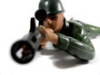Toy soldier looks through the sight Toy soldier looks through the sight