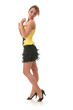 Sweet youg woman in yellow dress