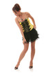 Sweet youg woman in yellow dress