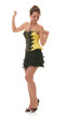 Sweet youg woman in yellow dress