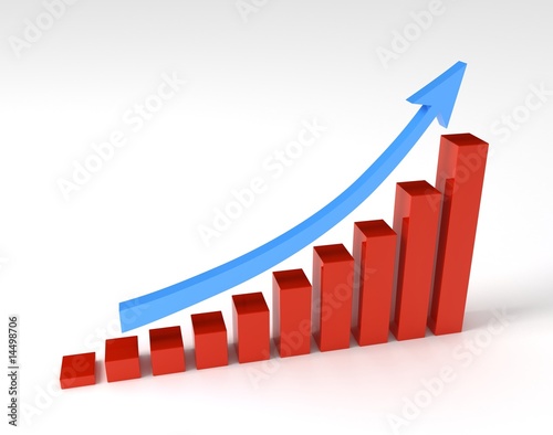 Business Graph with arrow showing profits and gains Business Graph with arrow showing profits and gains