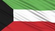 Kuwait flag, with real structure of a fabric