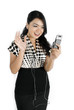 Asian lady waving hi