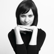 Beautiful woman in black jacket