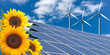 Photo: Sonnenenergie / Solar, Sonnenblume & Windrad Sonnenenergie / Solar, Sonnenblume & Windrad