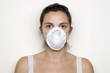 Latin Girl wit a mask against swine flu