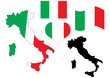 Vector illustration of Italy map with flag and heart