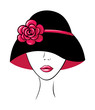 Woman in a Hat with Flower