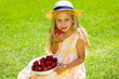 child with strawberries child with strawberries