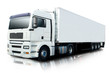 Photo: White Semi Truck Isolated White Semi Truck Isolated