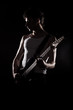 silhouette of musician with guitar silhouette of musician with guitar