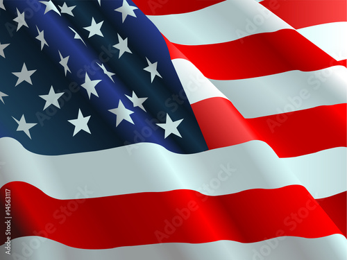 Vector: An American flag flowing in the wind. An American flag flowing in the wind.