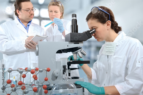 Photo: scientists working at the laboratory scientists working at the laboratory