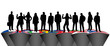 Illustration of flags and people